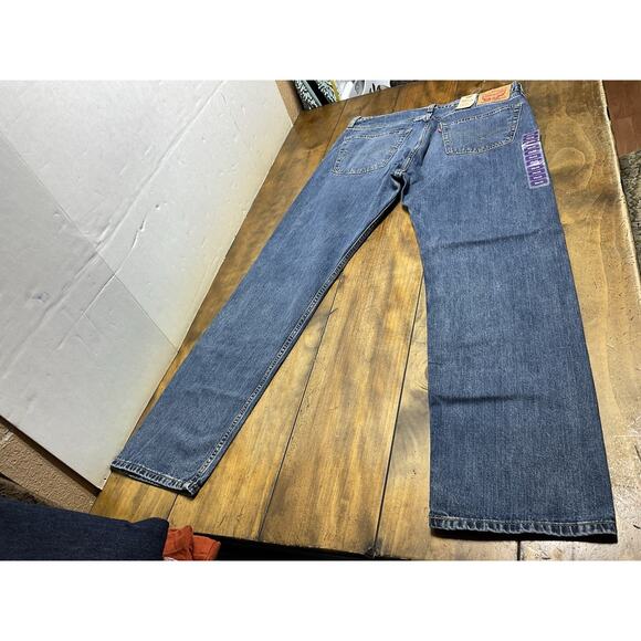 Levis 505 Jeans Men's Size 36x32 Straight Leg Regular Fit Stretch Blue Denim NWT - Picture 2 of 15